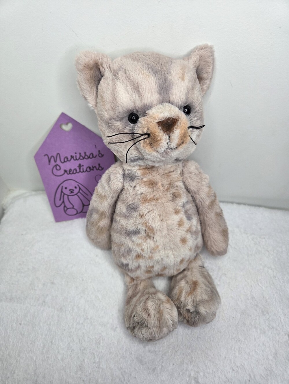 EUC Customized Jellycat Medium Bashful Cream Bunny "Savannah"